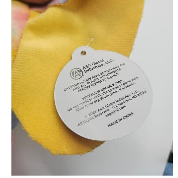 A&A Global Tie Dye Elephant Plush Stuffed Animal Toy 8" Colorful Carnival Prize - Picture 7 of 8